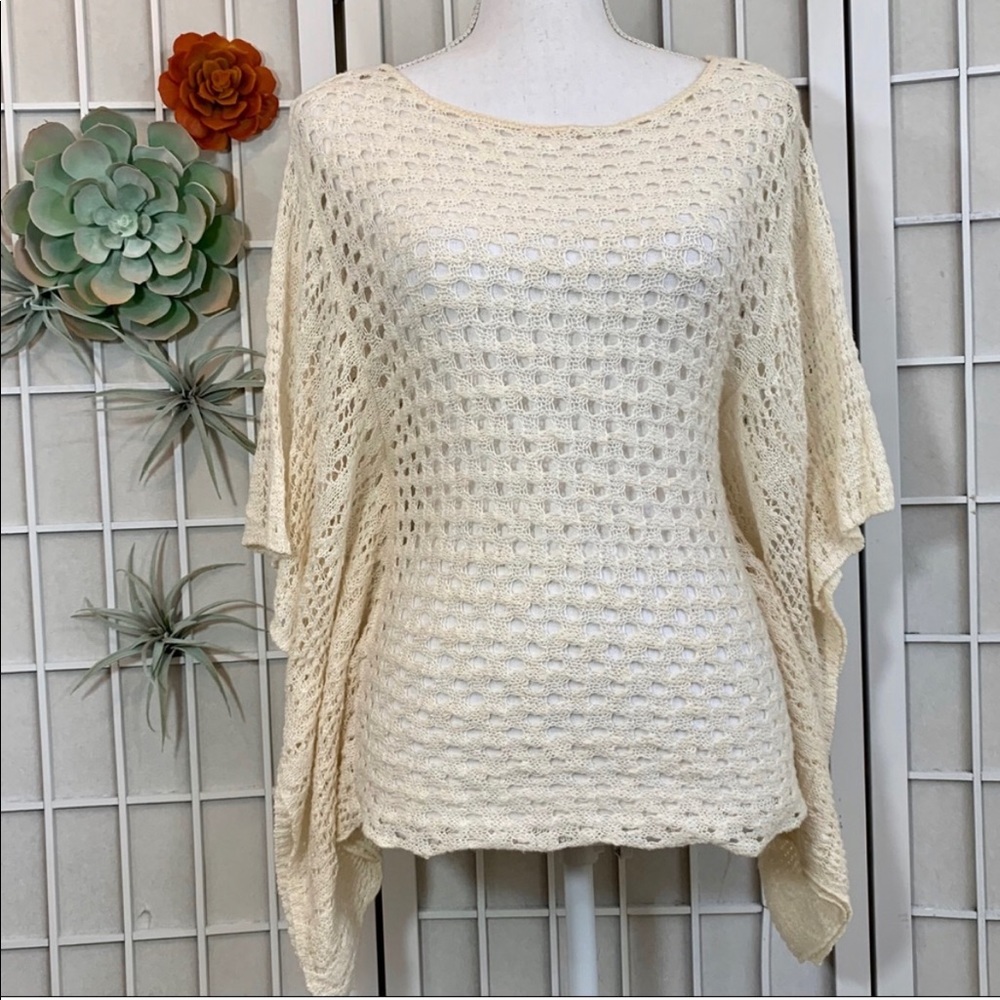 Sweet N Sinful Crochet Poncho Top - Size Small